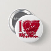 I Love My Wife Red -ハート 缶バッジ (正面&裏面)