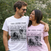 I LOVE MY WIFE Shirt, Fun Custom Newspaper Tシャツ