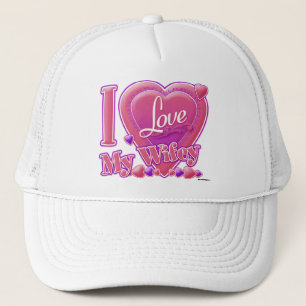 I Love My Wifey pink/purple -ハート キャップ