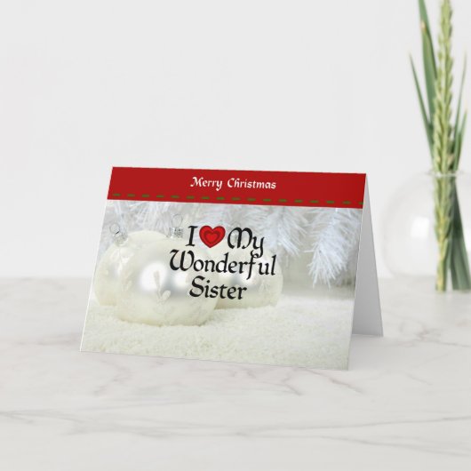 I Love My Wonderful Sister, White Christmas シーズンカード (正面)