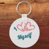 I Love Myself - Self-Care Button キーホルダー (正面)