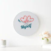 I Love Myself - Self-Care Button ラージ壁時計 (ホーム)