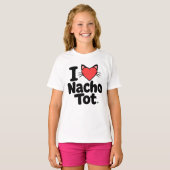 I LOVE NACHO TOT - アラスカ猫カフェ Tシャツ (正面フル)