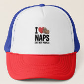 I Love Naps Cute Sloth Heart キャップ (正面)