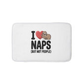 I Love Naps Cute Sloth Heart バスマット (正面)