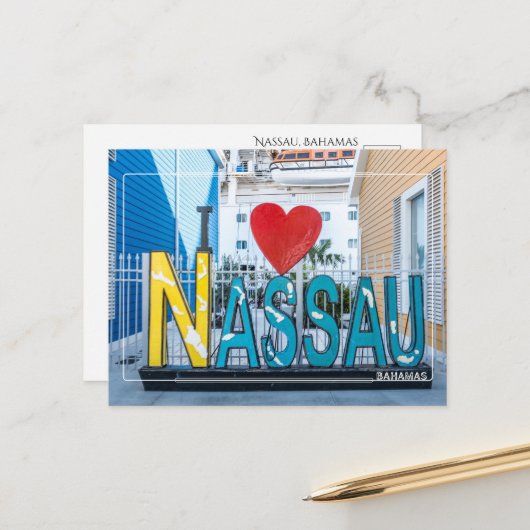 I Love Nassau Bahamasはがき ポストカード (正面/裏面インサイチュ)