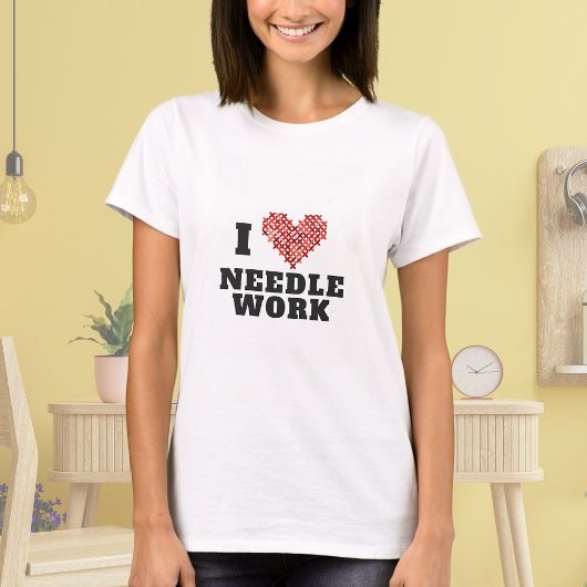 I Love Needlework Cross Stitchハート Tシャツ