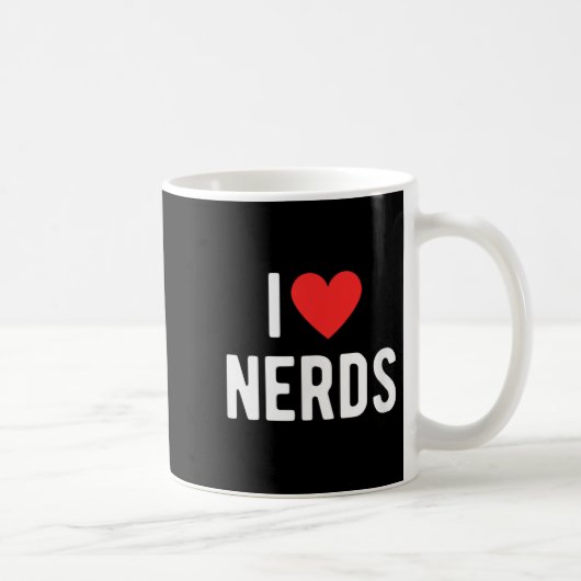 I Love Nerds Funny Geeky Graphic Heart Nerd コーヒーマグカップ (右)
