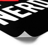 I Love Nerds Funny Geeky Graphic Heart Nerd ポスター (角)