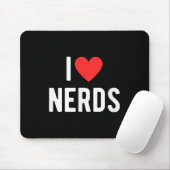 I Love Nerds Funny Geeky Graphic Heart Nerd マウスパッド (マウス)