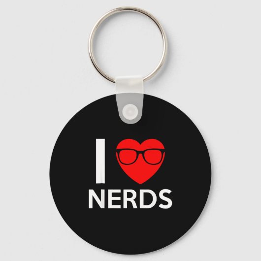 I Love Nerds Gles Funny Heart Valentines Gift Men  キーホルダー (正面)