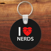 I Love Nerds Gles Funny Heart Valentines Gift Men  キーホルダー (正面)
