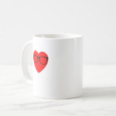 I Love Nerds Gles Funny Heart Valentines Gift Men  コーヒーマグカップ (正面左)