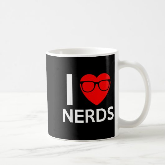 I Love Nerds Gles Funny Heart Valentines Gift Men  コーヒーマグカップ (右)