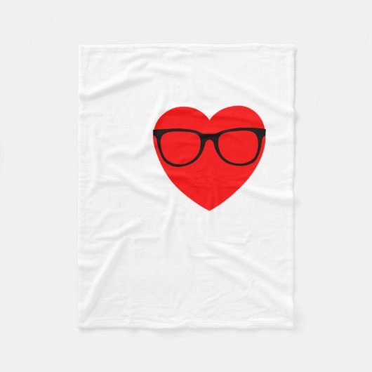 I Love Nerds Gles Funny Heart Valentines Gift Men  フリースブランケット (正面)