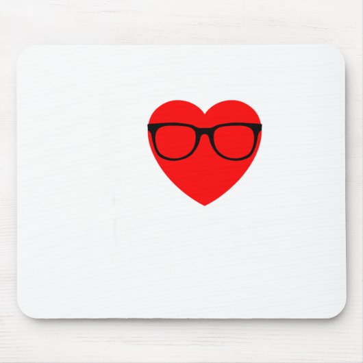 I Love Nerds Gles Funny Heart Valentines Gift Men  マウスパッド (正面)