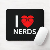 I Love Nerds Gles Funny Heart Valentines Gift Men  マウスパッド (マウス)