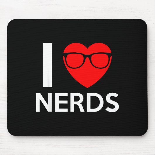 I Love Nerds Gles Funny Heart Valentines Gift Men  マウスパッド (正面)