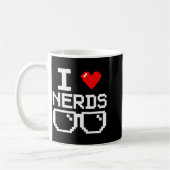 I Love Nerds I Heart Nerds For Science Book Knowle コーヒーマグカップ (左)