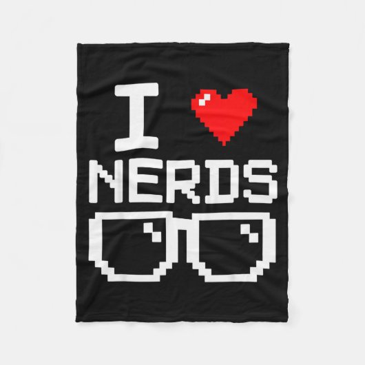 I Love Nerds I Heart Nerds For Science Book Knowle フリースブランケット (正面)