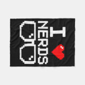 I Love Nerds I Heart Nerds For Science Book Knowle フリースブランケット (正面(横))
