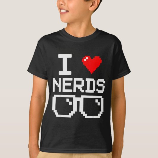 I Love Nerds I Heart Nerds For Science Book Knowle Tシャツ (正面)