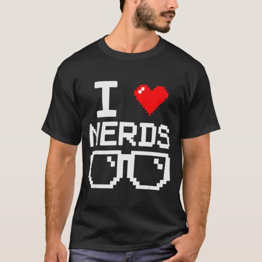 I Love Nerds I Heart Nerds For Science Book Knowle Tシャツ (正面)