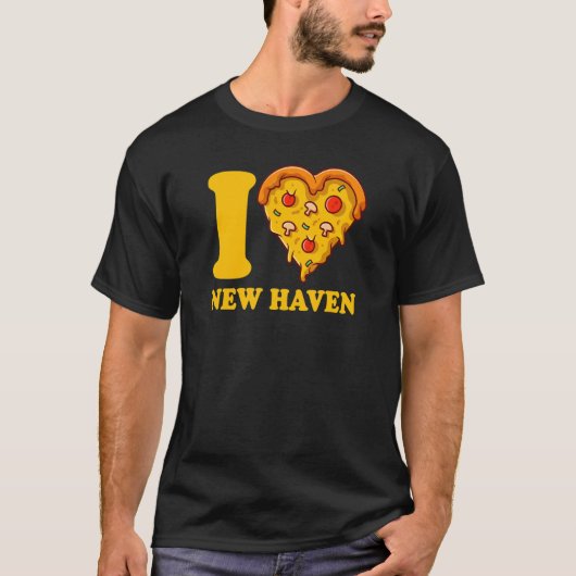 I Love New Haven Connecticut Pizza IハートNew Hav Tシャツ (正面)