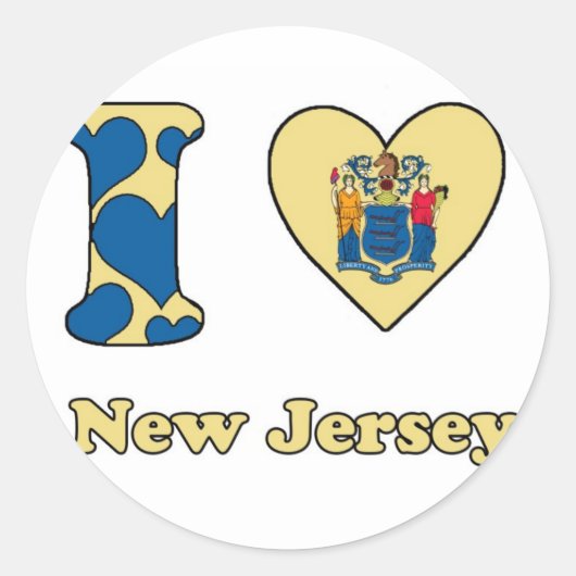 I love New Jersey ラウンドシール (正面)