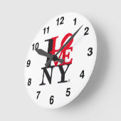 I Love New York NY O'clock L. Edition ラウンド壁時計 (傾斜)