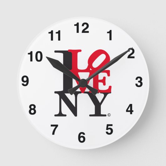 I Love New York NY O'clock L. Edition ラウンド壁時計 (正面)