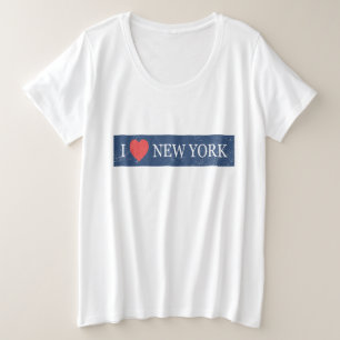 I Love New York - NYC土産クラシックハートデザイン プラスサイズTシャツ
