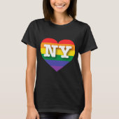 I Love New York Rainbow Heart  Tシャツ (正面)