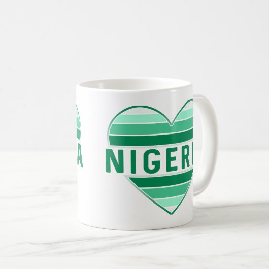 I Love Nigeria，ナイジェリアハート コーヒーマグカップ (正面右)