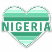 I Love Nigeria，ナイジェリアハート シール (正面)