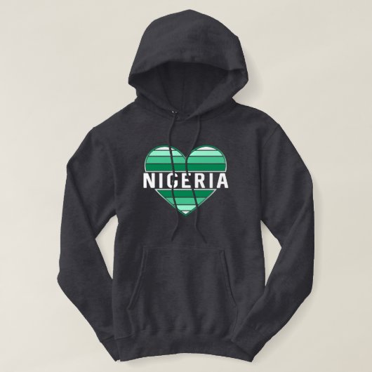I Love Nigeria，ナイジェリアハート パーカ (デザイン正面)