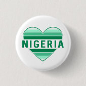I Love Nigeria，ナイジェリアハート 缶バッジ (正面)