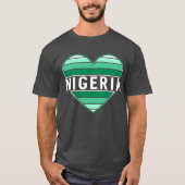 I Love Nigeria，ナイジェリアハート Tシャツ (正面)