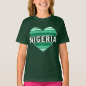 I Love Nigeria，ナイジェリアハート Tシャツ (正面)