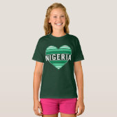 I Love Nigeria，ナイジェリアハート Tシャツ (正面フル)