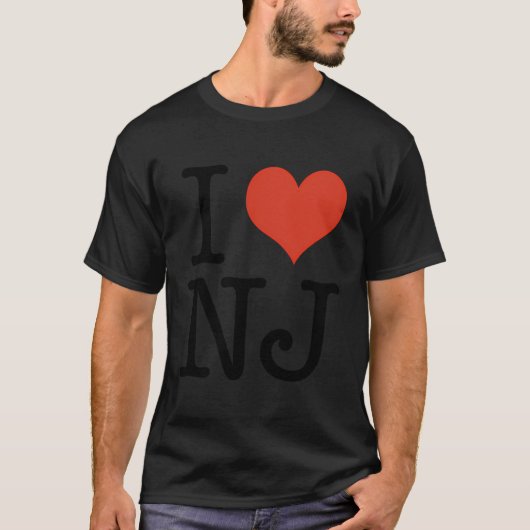 I Love Nj New Jerseyアメリカ Tシャツ (正面)