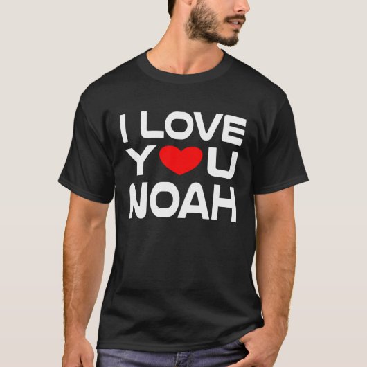 I Love Noah Red Heart to say Honey I love you Tシャツ (正面)