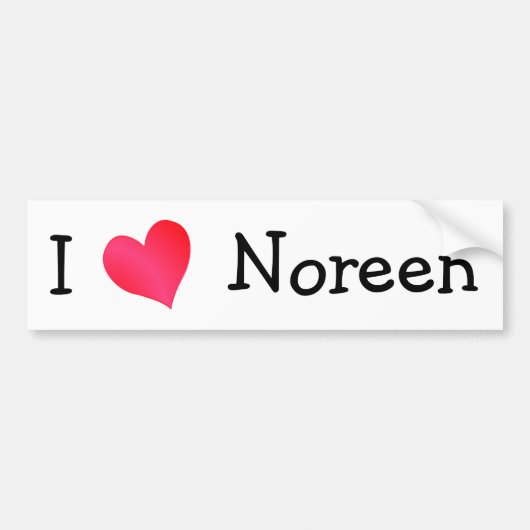 I Love Noreen バンパーステッカー (正面)