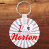 I Love Norton，マサチューセッツ州 キーホルダー (正面)