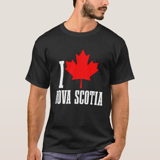 I Love Nova Scotia Maple Leaf Canada Canadian Flag Tシャツ (正面)