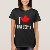 I Love Nova Scotia Maple Leaf Canada Canadian Flag Tシャツ (正面)