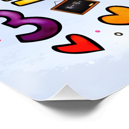 I Love Numbers Cute Calculator Math Design ポスター (コーナー)