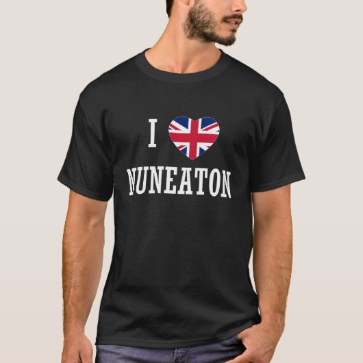 I Love Nuneaton England Union Jack Flag Heart Engl Tシャツ (正面)