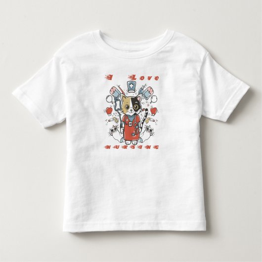 I Love Nursing - Catナース トドラーTシャツ (正面)