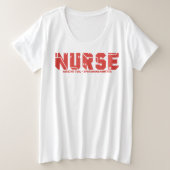 I Love Nursing - Catナース プラスサイズTシャツ (デザイン正面)